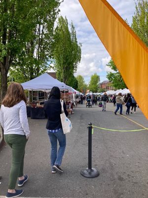 Admission at main entrance  at Ballard Farmers Market in Seattle