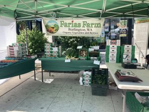 Produce stand at Capitol Hill Sunday Farmers Market in Seattle