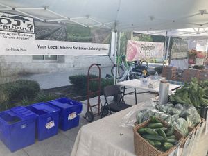 Produce vendor at Capitol Hill Sunday Farmers Market in Seattle