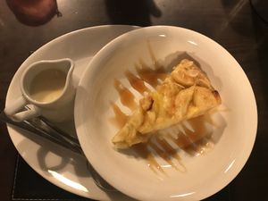 Apple tart and custard at The Courie Inn in Killin