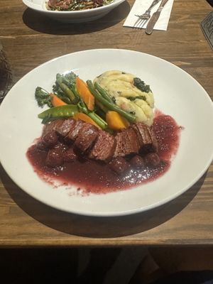Red Wine and Cherry Vegan Beef Flank  at The Brit in Port Talbot