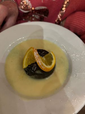 Christmas pudding with vegan custard at The Brit in Port Talbot