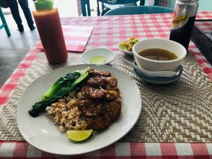 BBQ meat and bok choy at Mahob Buos - Siem Reap in Siem Reap