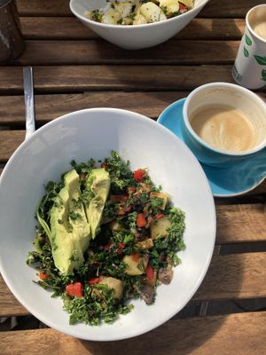 Breakfast bowl - eggs and cheese + avocado   at Iconik Coffee Roasters in Santa Fe