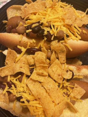 Made the frito pie chili into chili dogs  at Polymath Educational Cafe in Marshfield