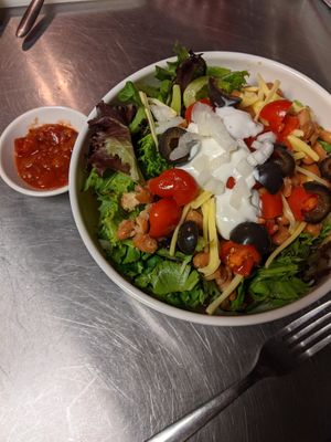 Taco Salad at Polymath Educational Cafe in Marshfield