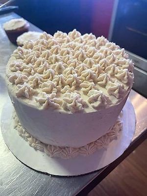 Specialty cake at Polymath Educational Cafe in Marshfield