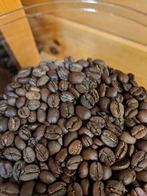 Air-roasted coffee bean available at Polymath Educational Cafe in Marshfield