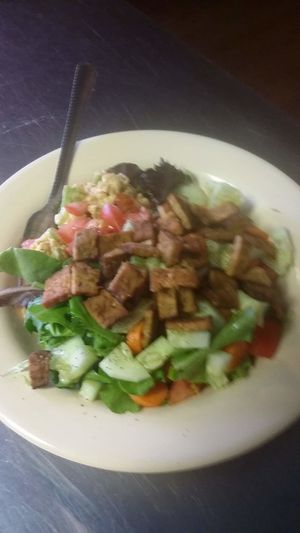Tempeh Salad at Polymath Educational Cafe in Marshfield