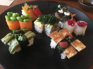 Combinado de sushi do rodízio at Sushimar Vegano in Sao Paulo