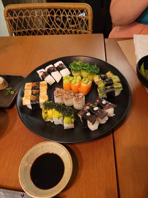 Great food presentation at Sushimar Vegano in Sao Paulo