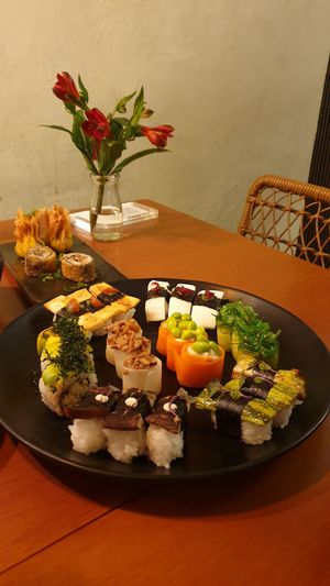 Combined options of sushi at Sushimar Vegano in Sao Paulo