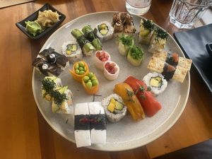 Combination of 26 sushi pieces.  at Sushimar Vegano in Sao Paulo