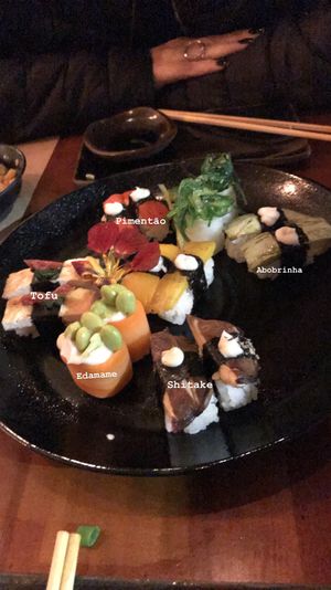Sushi combo at Sushimar Vegano in Sao Paulo