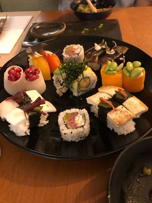 All vegan delicious sushi’s  at Sushimar Vegano in Sao Paulo
