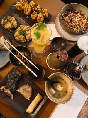 Warm dishes  at Sushimar Vegano in Sao Paulo