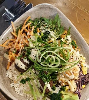 Have a few vegan options available, Falafel Bowl could use more sauce tho! at Deli Linz in Linz