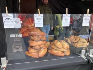 Bread vendor at Madrona Farmers Market in Seattle