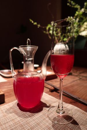 Rose drink  at Qian Yue Ming in Chongqing