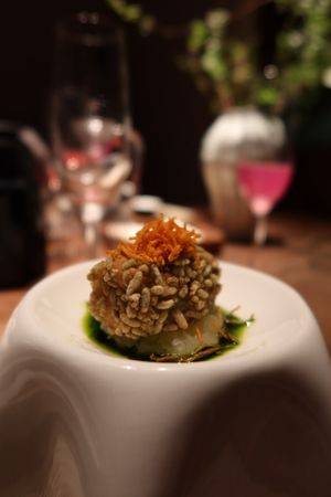 Mashed potato and chicken mushroom  at Qian Yue Ming in Chongqing