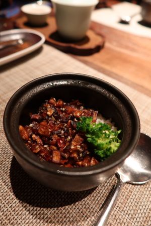 Mushroom rice  at Qian Yue Ming in Chongqing