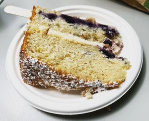 Lemon and blueberry cake at East Village Cafe in Bristol