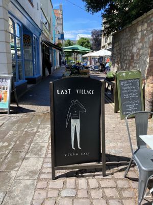 Set on a lovely pedestrianised street  at East Village Cafe in Bristol