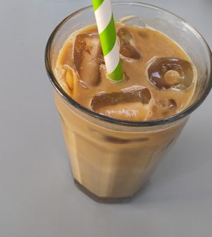 Tasty iced latte at East Village Cafe in Bristol