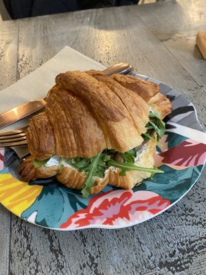 Croissant sandwich   at East Village Cafe in Bristol