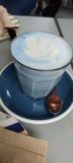 Lavender latte, a must have at East Village Cafe in Bristol