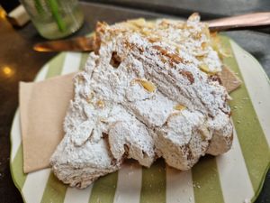 Almond Croissant. at East Village Cafe in Bristol