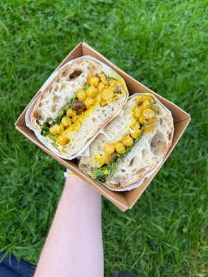 Coronation Chickpea Ciabatta  at East Village Cafe in Bristol