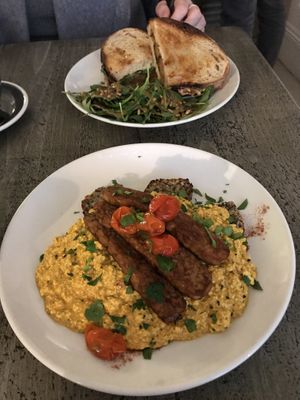GF tofu scramble  at East Village Cafe in Bristol