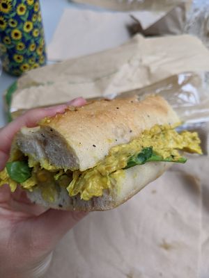 Coronation chicken sandwich at East Village Cafe in Bristol