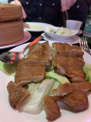 Vegan mock duck pancakes   at Little Yang Sing in Manchester