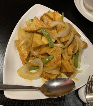 Tofu with satay sauce  at Little Yang Sing in Manchester