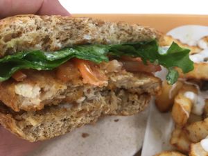 The new crispy chicken burger is awesome. at Next Level Burger - Concord in Concord