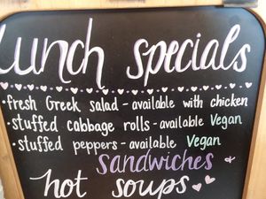Lunch Specials with some vegan options at Angelic Desserts in Naples