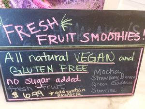They have vegan fruit smoothies too. at Angelic Desserts in Naples