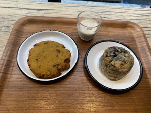 pumpkin cookie and blueberry scone😁 at Wild & The Moon - Opéra in Paris