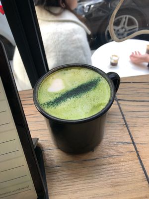 Yummy matcha latte  at Wild & The Moon - Opéra in Paris