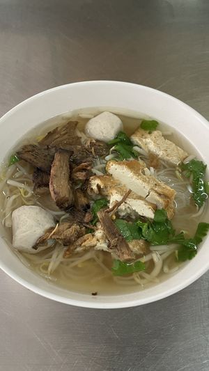 Noodle soup  at Phranakorn Vegetarian Food in Bangkok