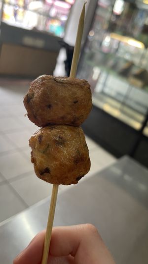 Vegan meat/fish balls  at Phranakorn Vegetarian Food in Bangkok