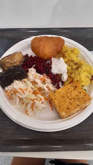 My buffet plate at Loving Hut - Spalena in Prague