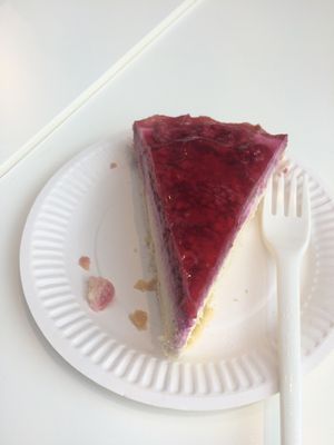 amazing raspberries cake!  at Loving Hut - Spalena in Prague