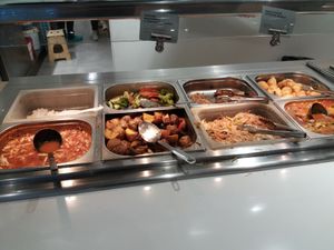 buffet selection at Loving Hut - Spalena in Prague