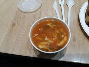 Tomato and Tofu soup at Loving Hut - Spalena in Prague