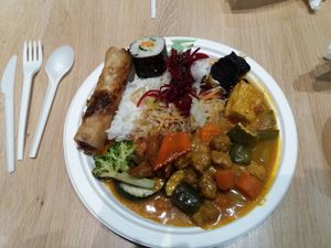 Buffet plate at Loving Hut - Spalena in Prague