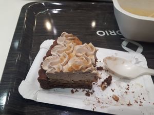 Their caramel cake, so tasty-looking I forgot to take a photo before I had a bite at Loving Hut - Spalena in Prague