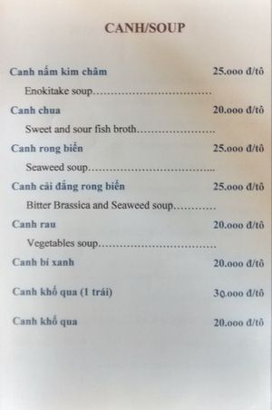 Menu page 1 at Phap Hy in Nha Trang